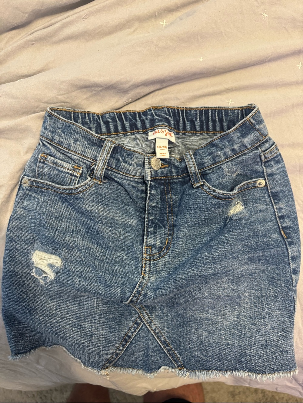 Cat & Jack Blue Distressed Denim Skirt